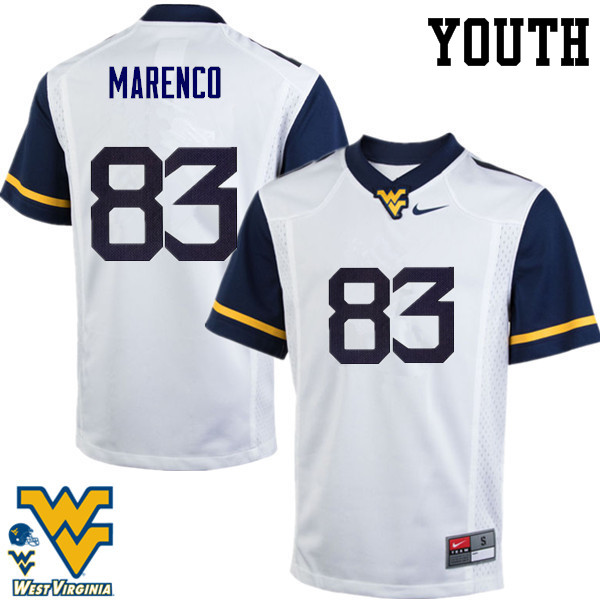 NCAA Youth Alejandro Marenco West Virginia Mountaineers White #83 Nike Stitched Football College Authentic Jersey PK23Y23XN